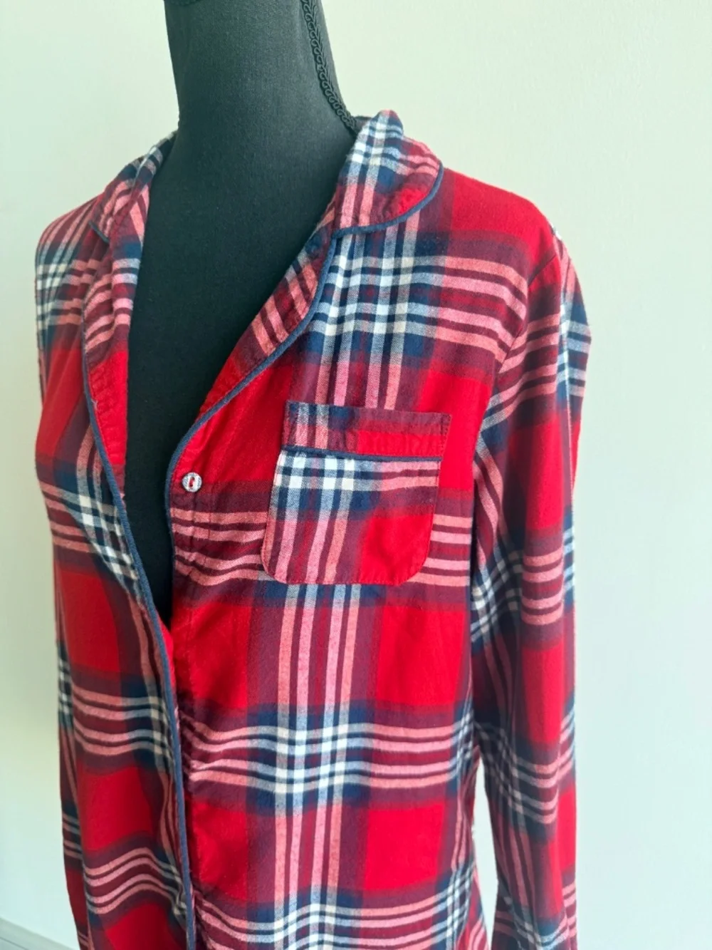 Stars Above Women's Flannel Pajama Button-Up Shirt Dress